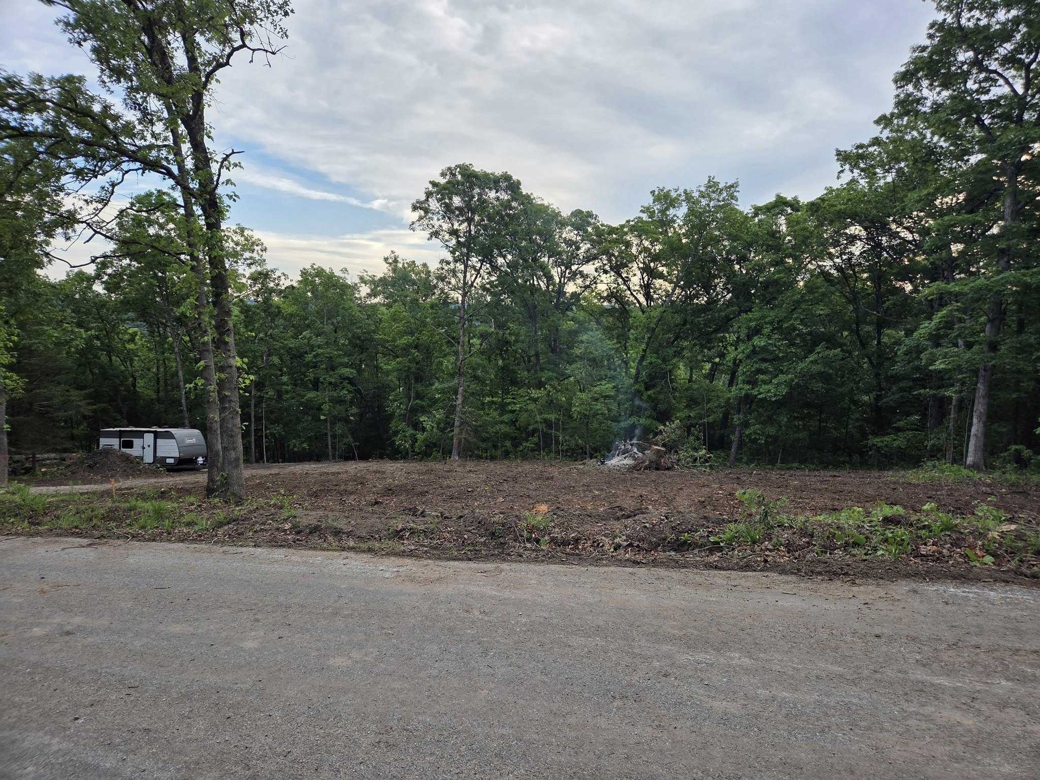 a pad cleared for a basement construction project